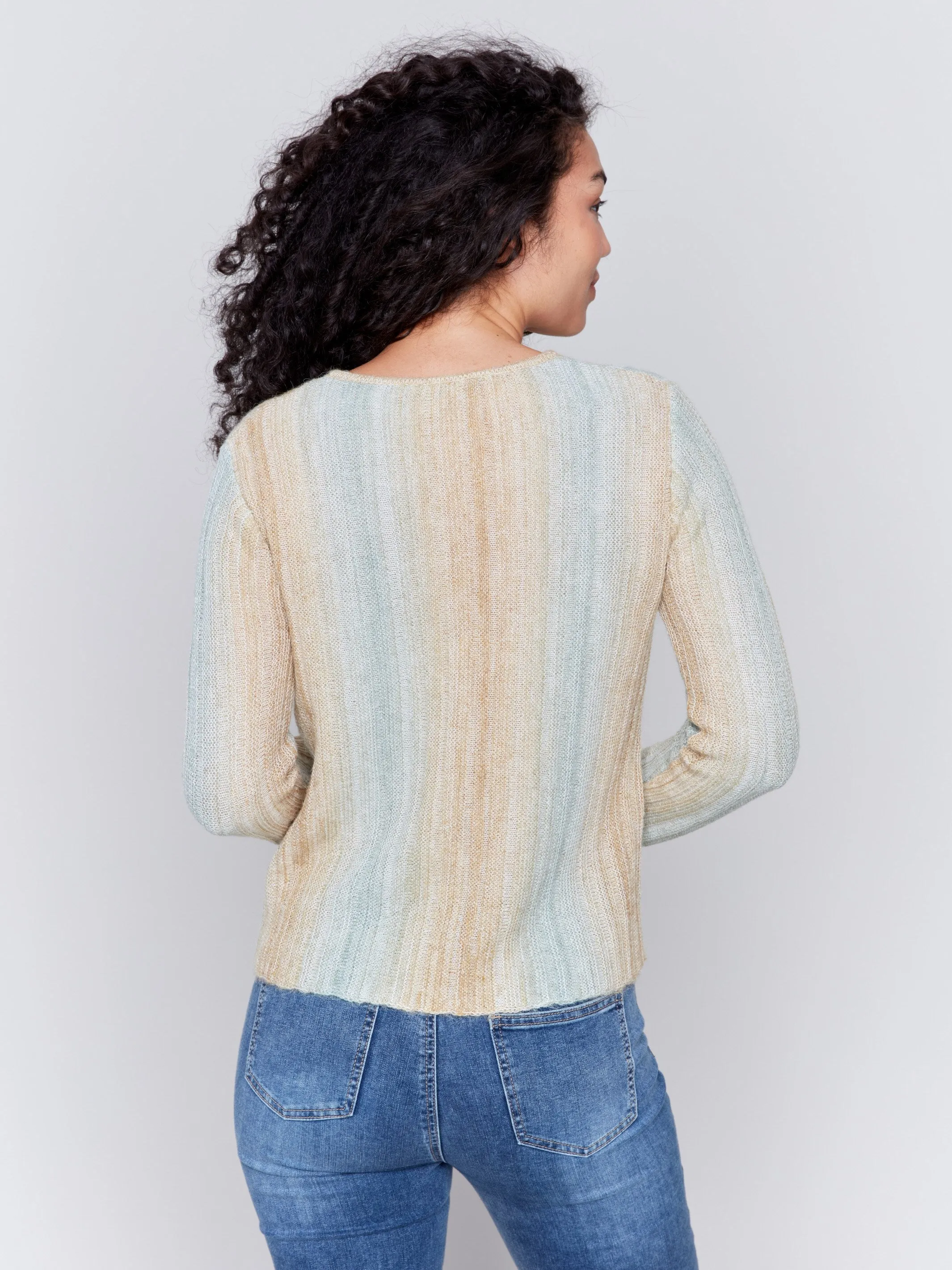 Space Dye Yarn Sweater - Matcha