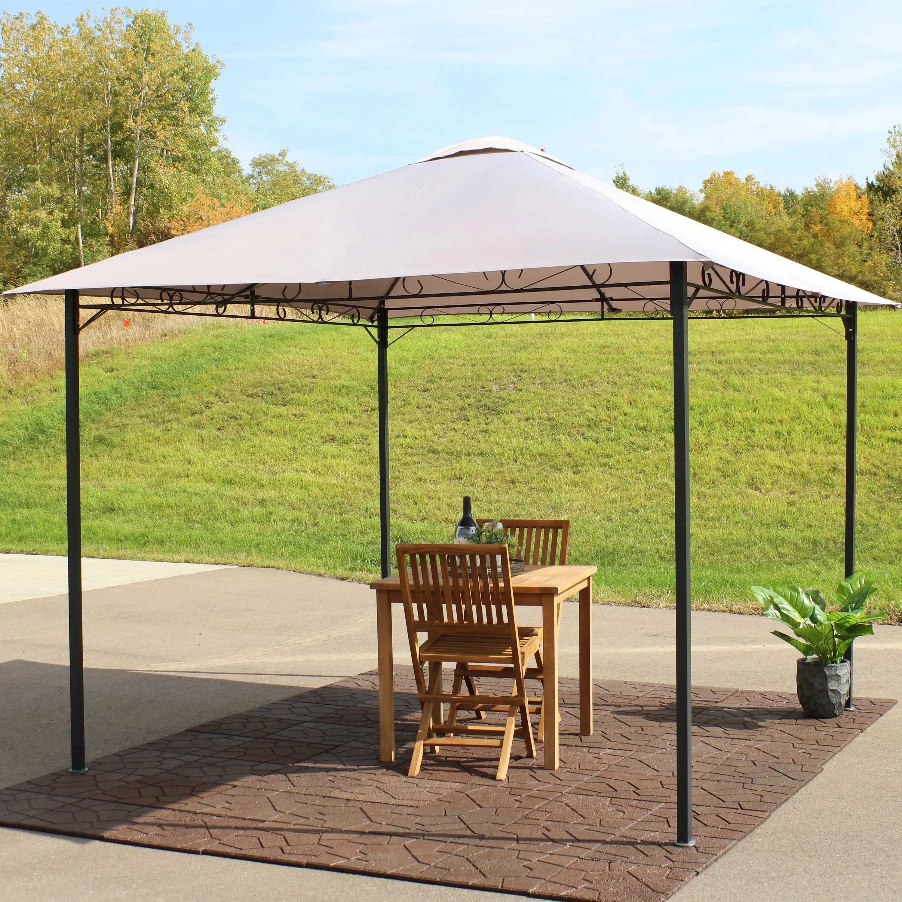 Sunnydaze 10' x 10' Steel Gazebo with Weather-Resistant Fabric Top