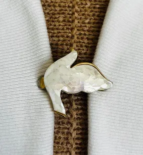 Sweater Clips White Dove Sweater Clip Cardigan Clasp Sweater Guard Feather Bird Easter Jewelry Gift for Mom Gift for Her by Fabulici