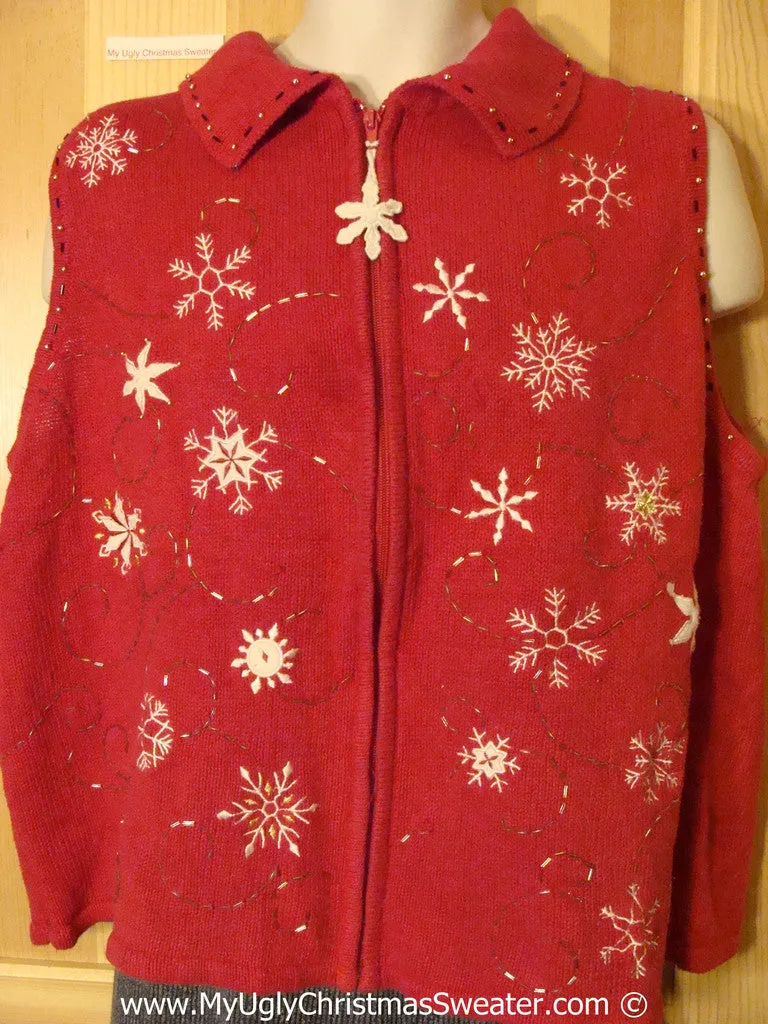 Tacky Cheap Christmas Sweater Party Ugly Sweater Vest  (f932)