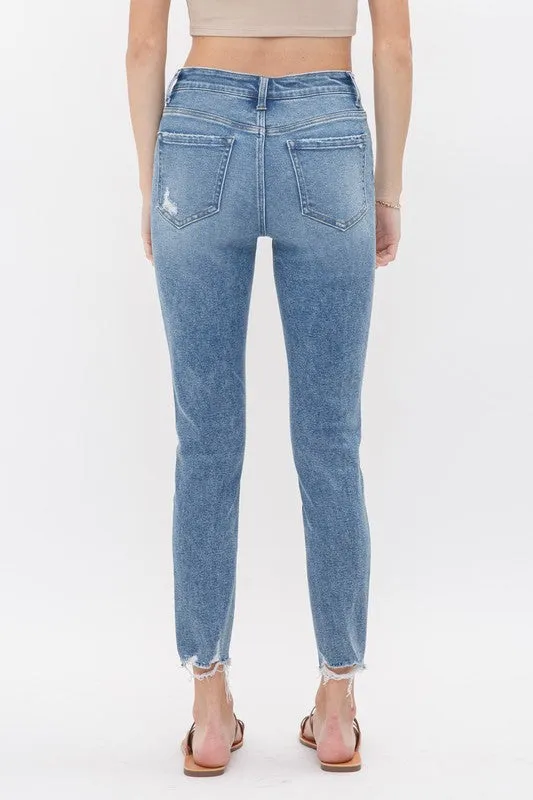 The Callie Mid Rise Button Fly Crop Skinny Jeans | Mica*