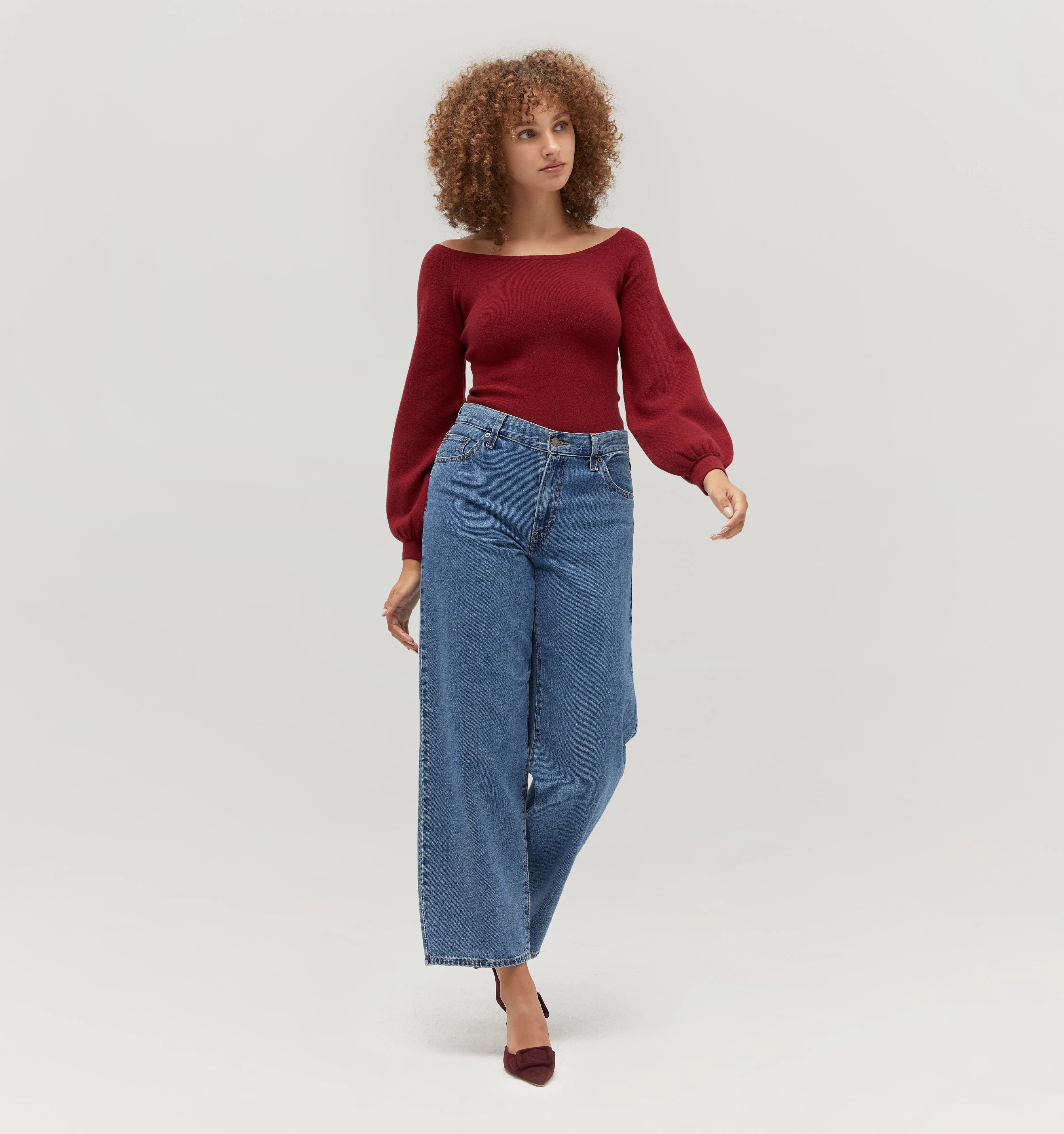 The Maude Sweater - Dark Cherry