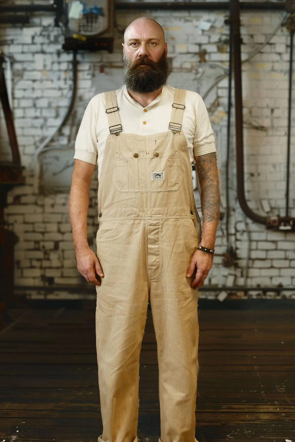 The Quartermaster - Italian Work Bib Overall HBT in Khaki