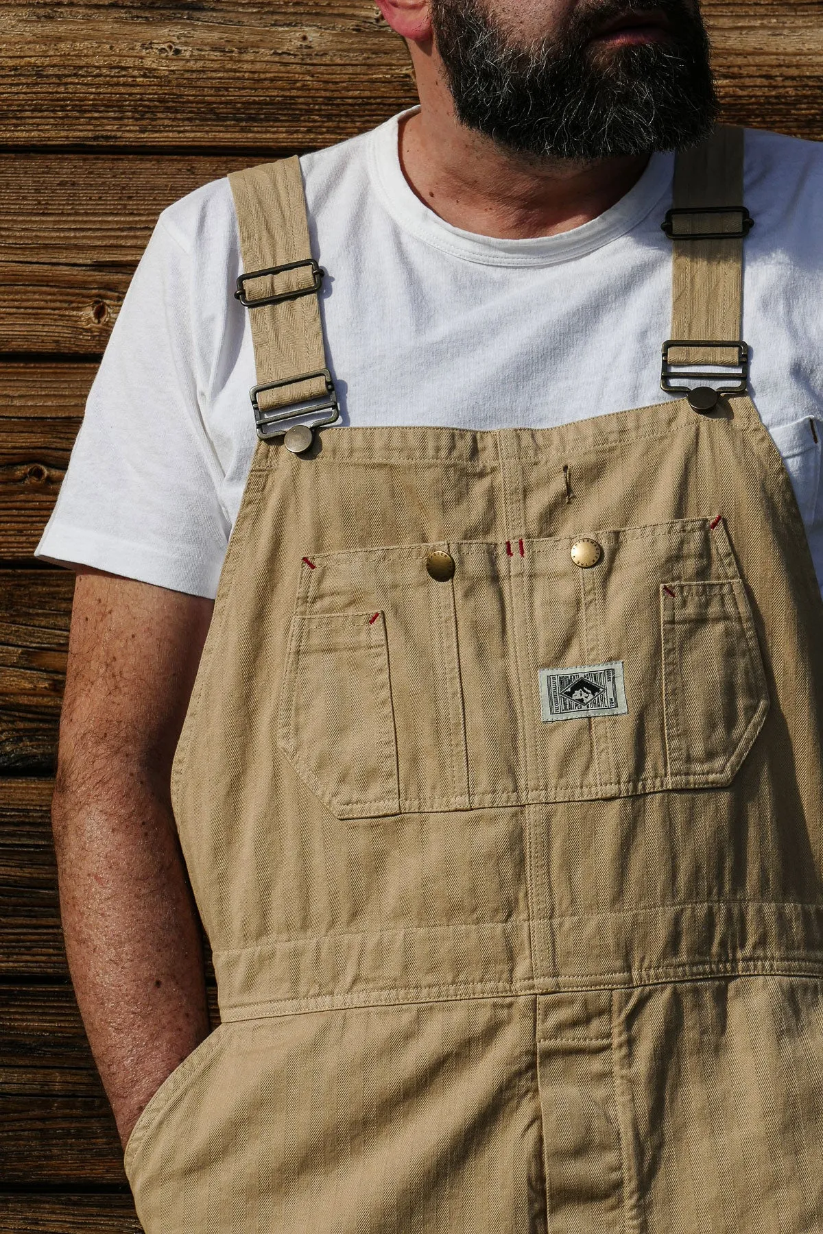 The Quartermaster - Italian Work Bib Overall HBT in Khaki