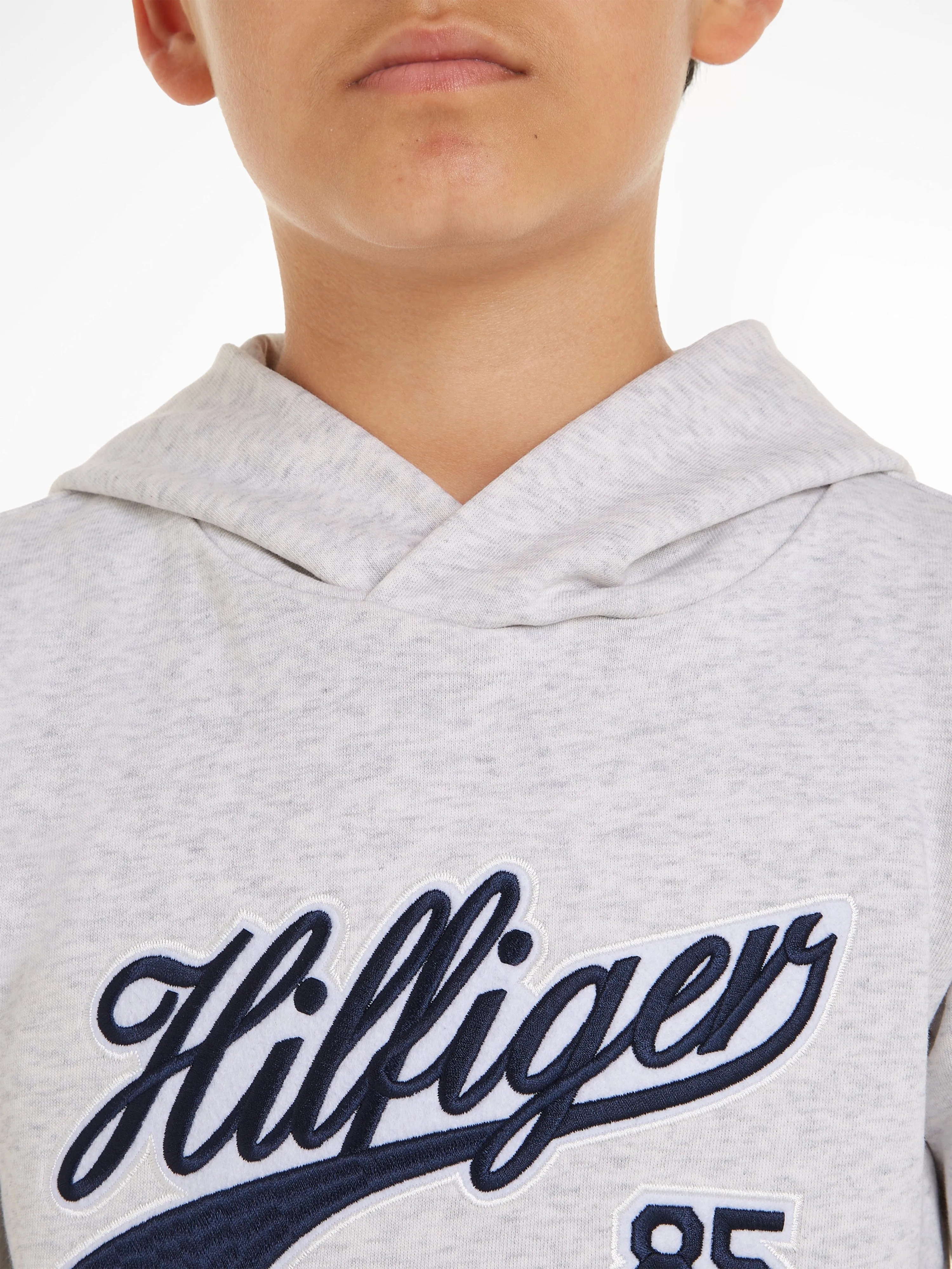 Tommy Hilfiger Boys Logo Script Hoodie in Ivory