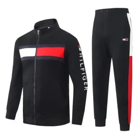 Tommy Hilfiger Front Logo Black Cotton Tracksuits