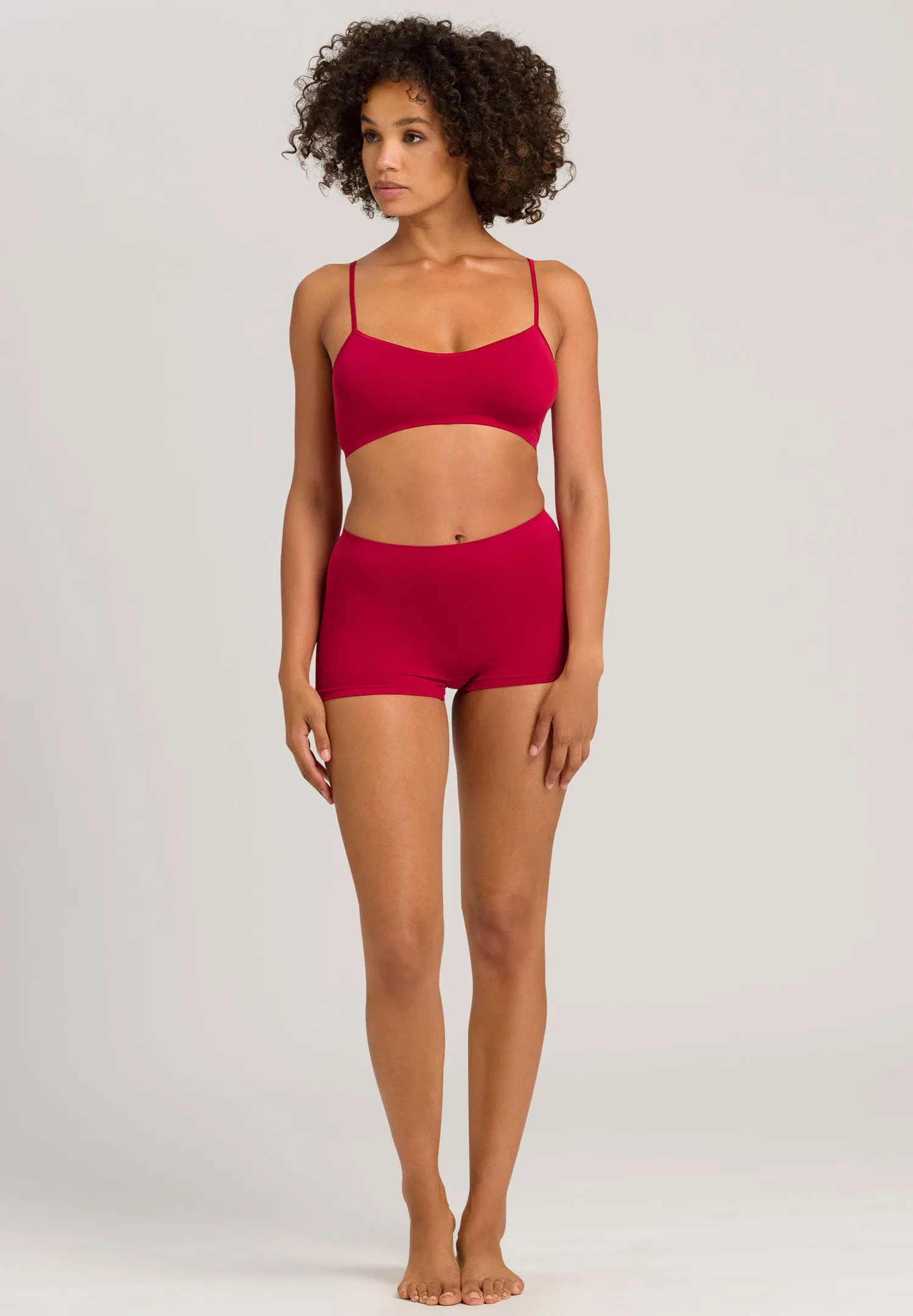 Touch Feeling Spaghetti Crop Top | Garnet Red 71824-2401