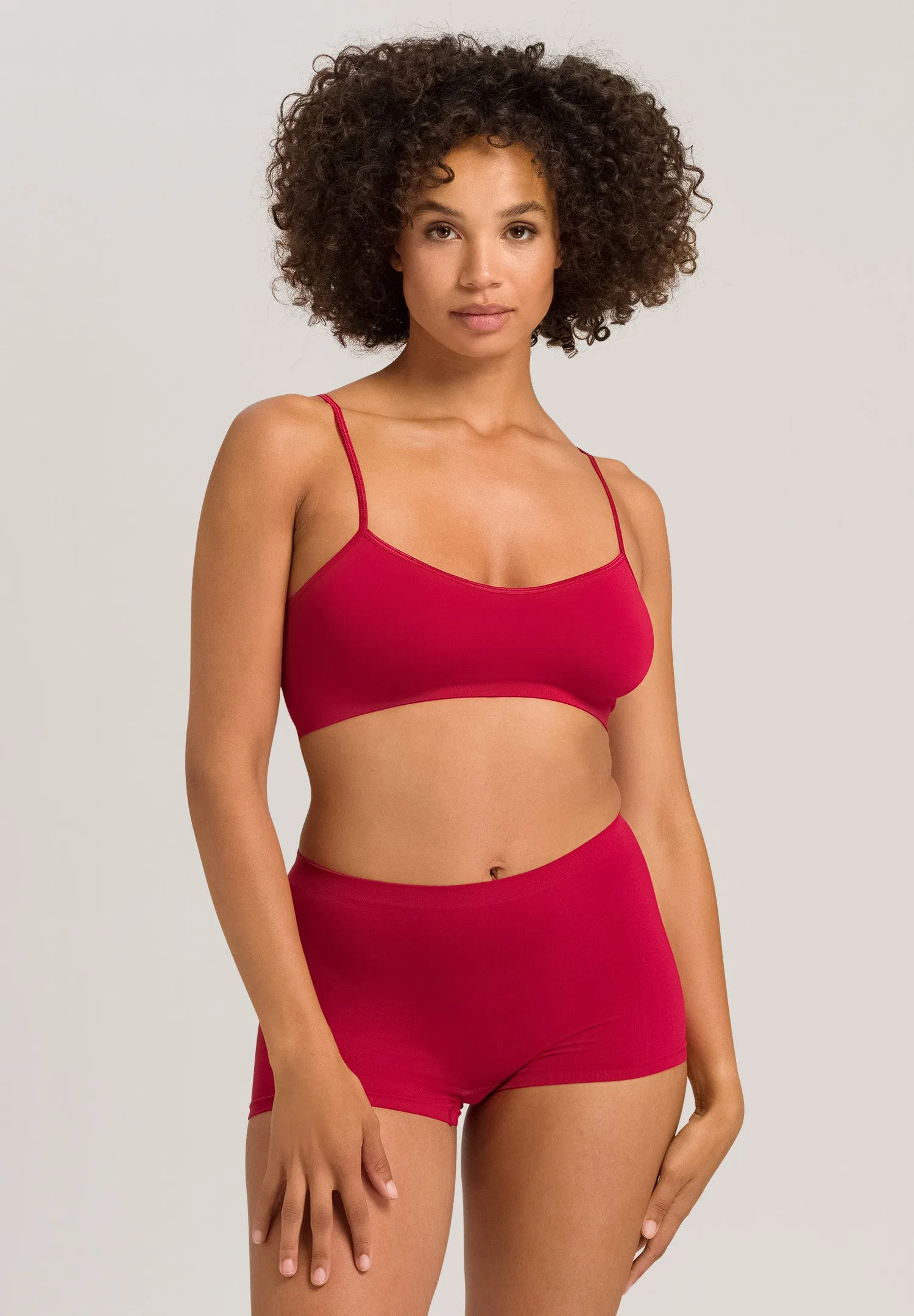 Touch Feeling Spaghetti Crop Top | Garnet Red 71824-2401