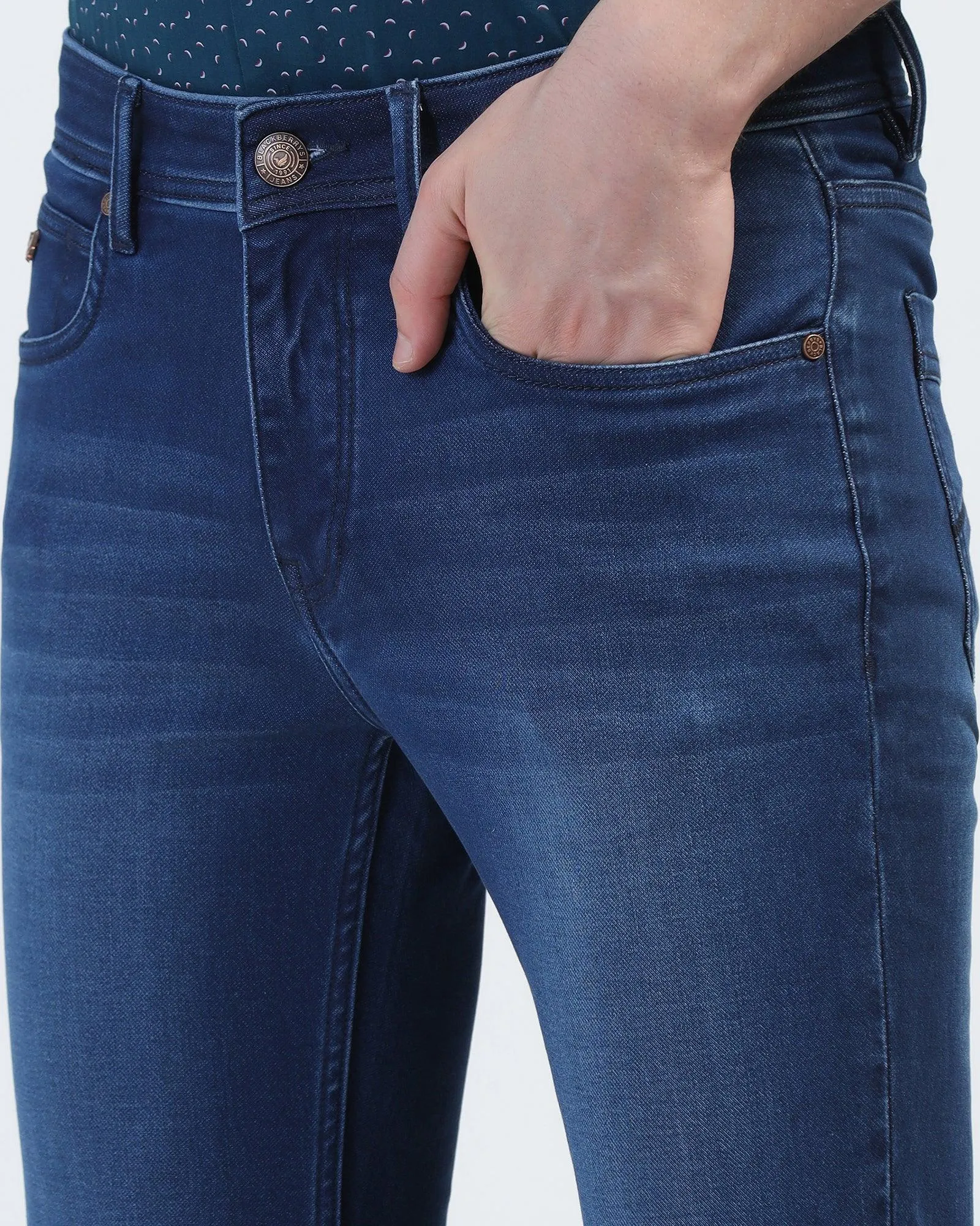 Ultrasoft Slim Yonk Fit Indigo Blue Jeans - Sarah