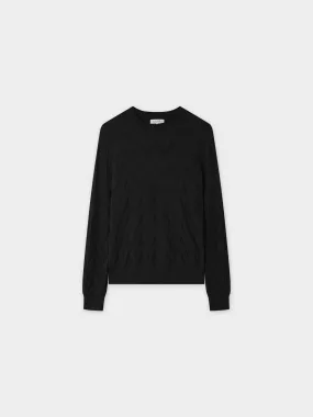 Wave Stripe Sweater-Black