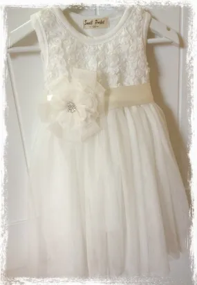 white or ivory flower girl dress Dress19