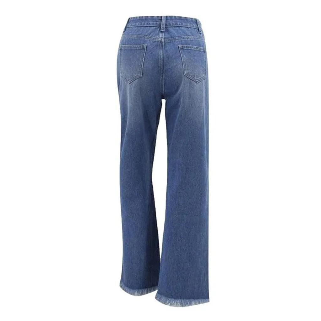 Wide leg light wash jeans