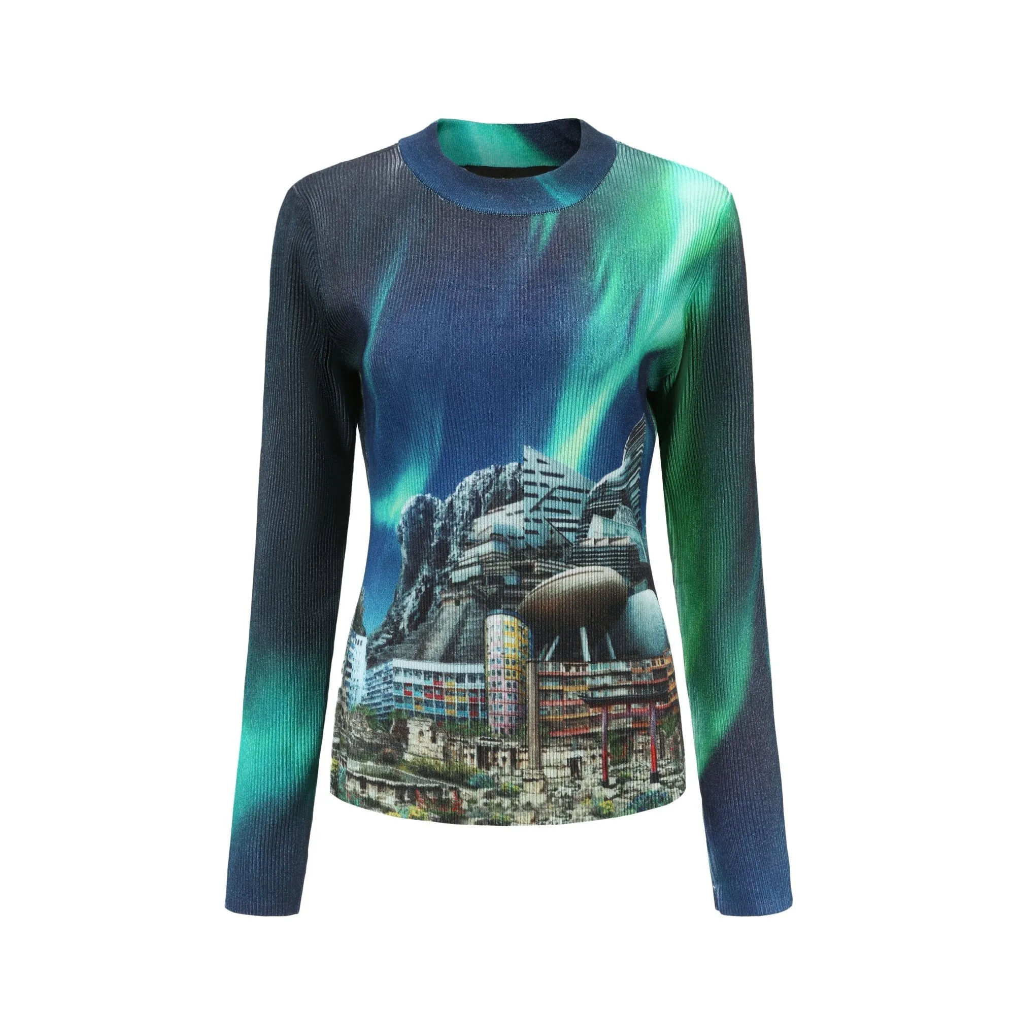 Women Surreal Collection: Overall print sweater - Pattern