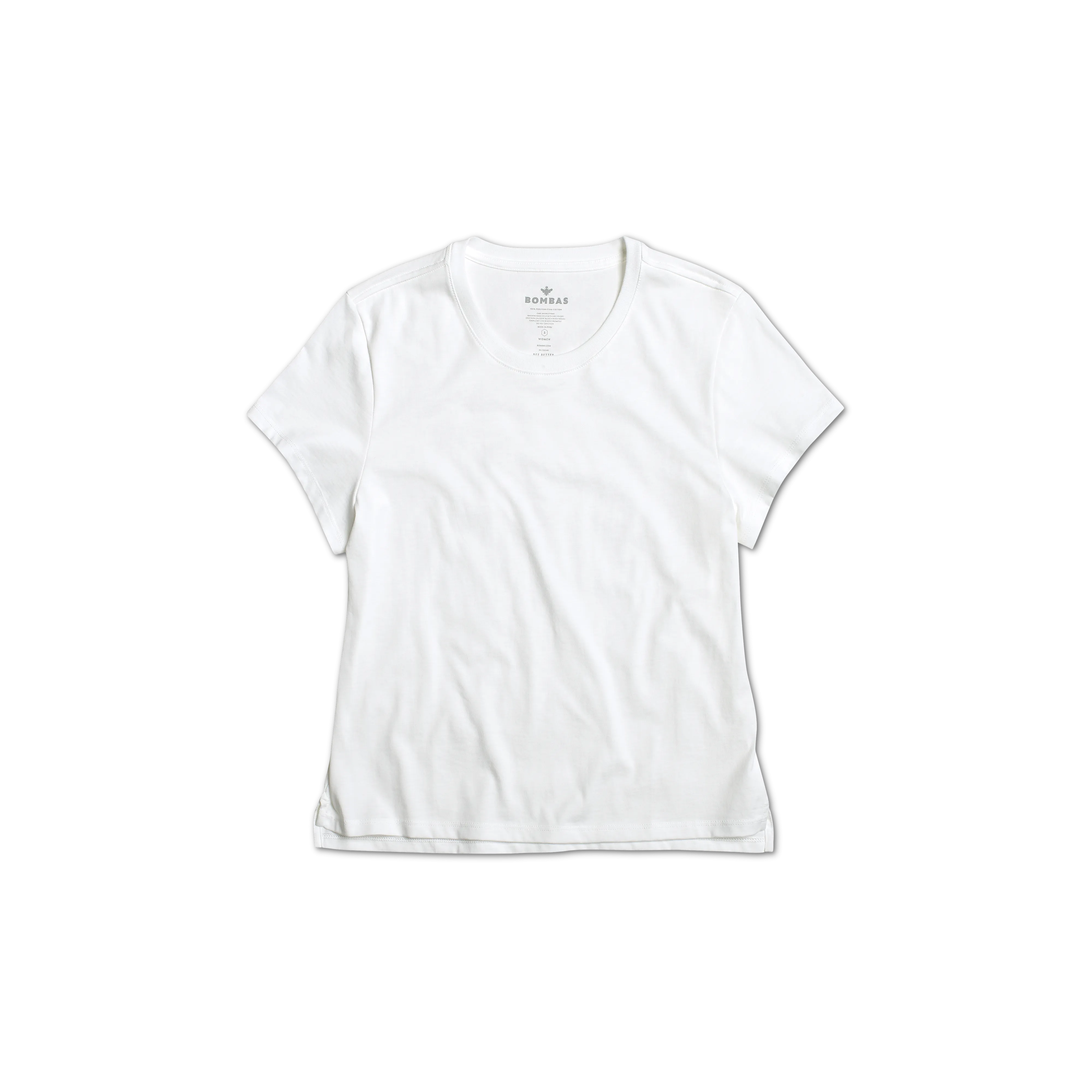 Women's Pima Cotton Slight Crop Crew Neck T-Shirt