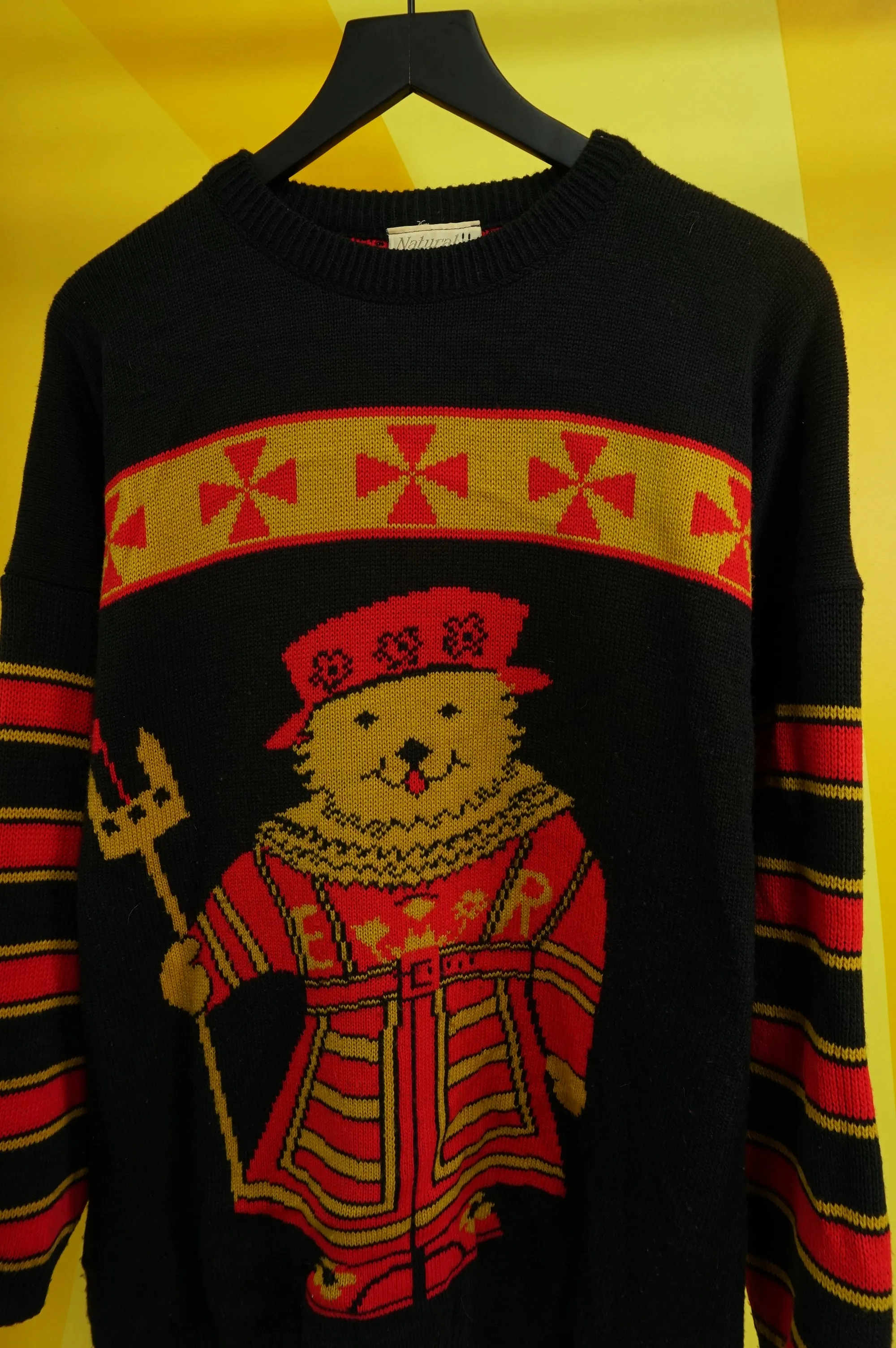 (XL) Vtg Knit Bear Sweater