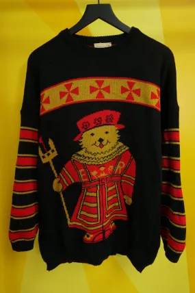 (XL) Vtg Knit Bear Sweater