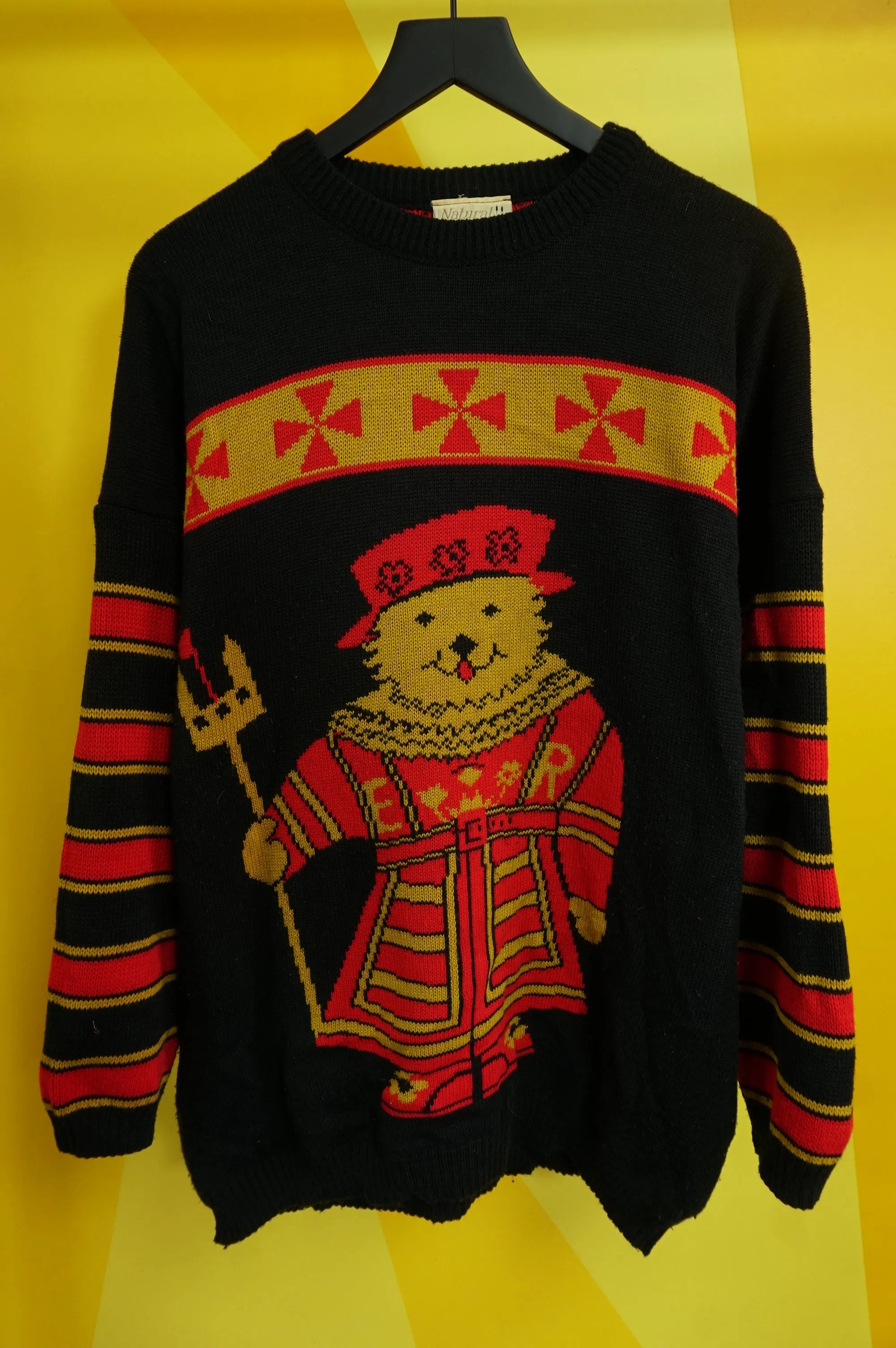 (XL) Vtg Knit Bear Sweater